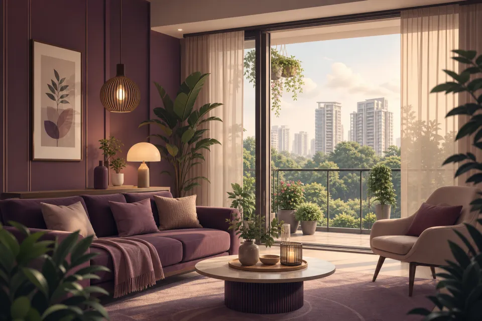 A premium Bangalore apartment living room